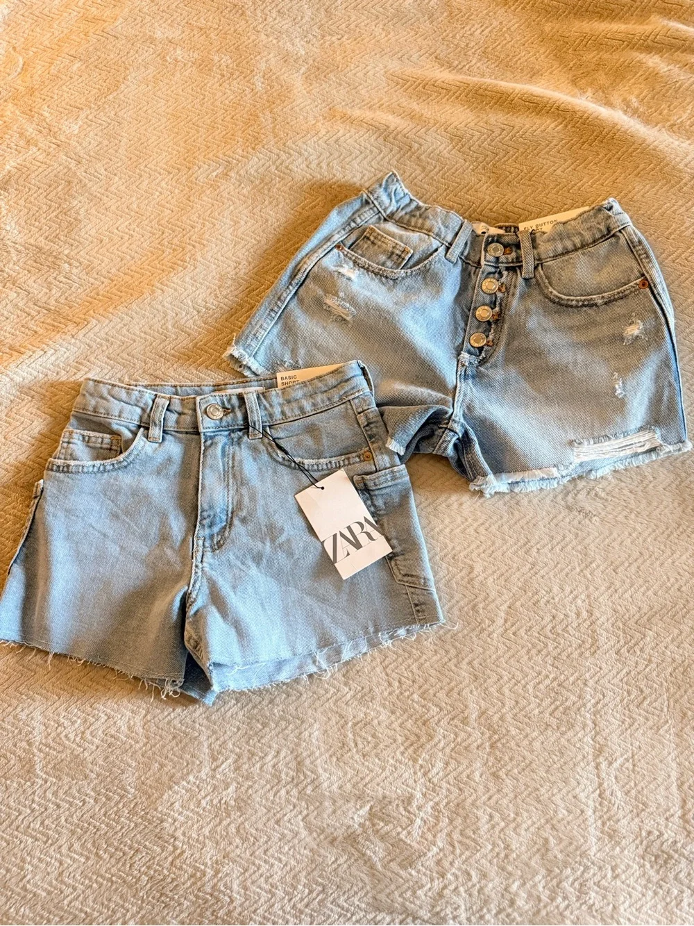 Girls Denim Shorts Bundle – Size 9 – Zara + Basic Shop
